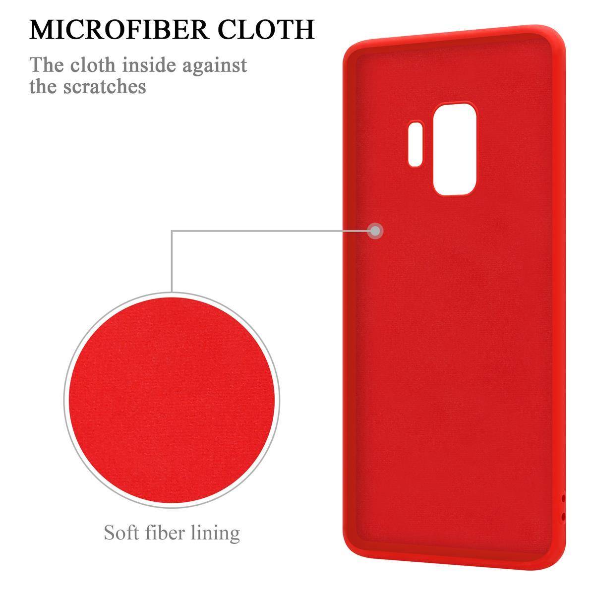 Cadorabo Hülle für Samsung Galaxy S9 Schutz Hülle in Rot Handyhülle TPU Etui Case Cover