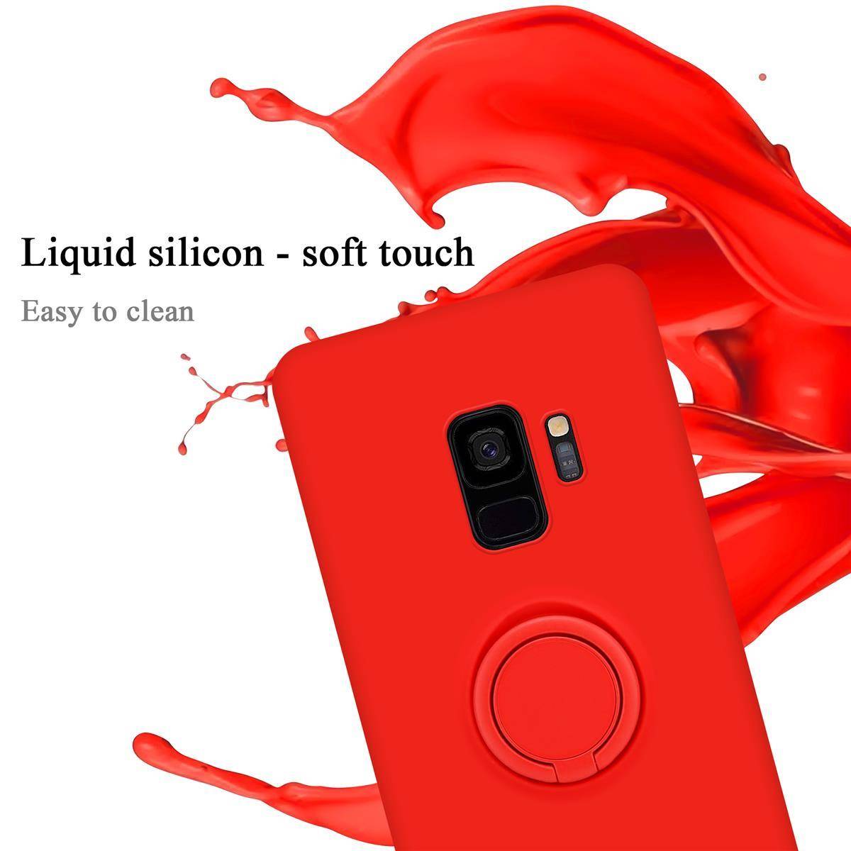 Cadorabo Hülle für Samsung Galaxy S9 Schutz Hülle in Rot Handyhülle TPU Etui Case Cover