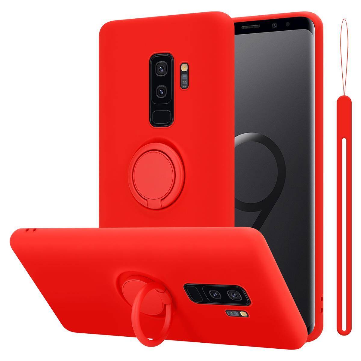 Cadorabo Hülle für Samsung Galaxy S9 PLUS Schutz Hülle in Rot Handyhülle TPU Etui Case Cover