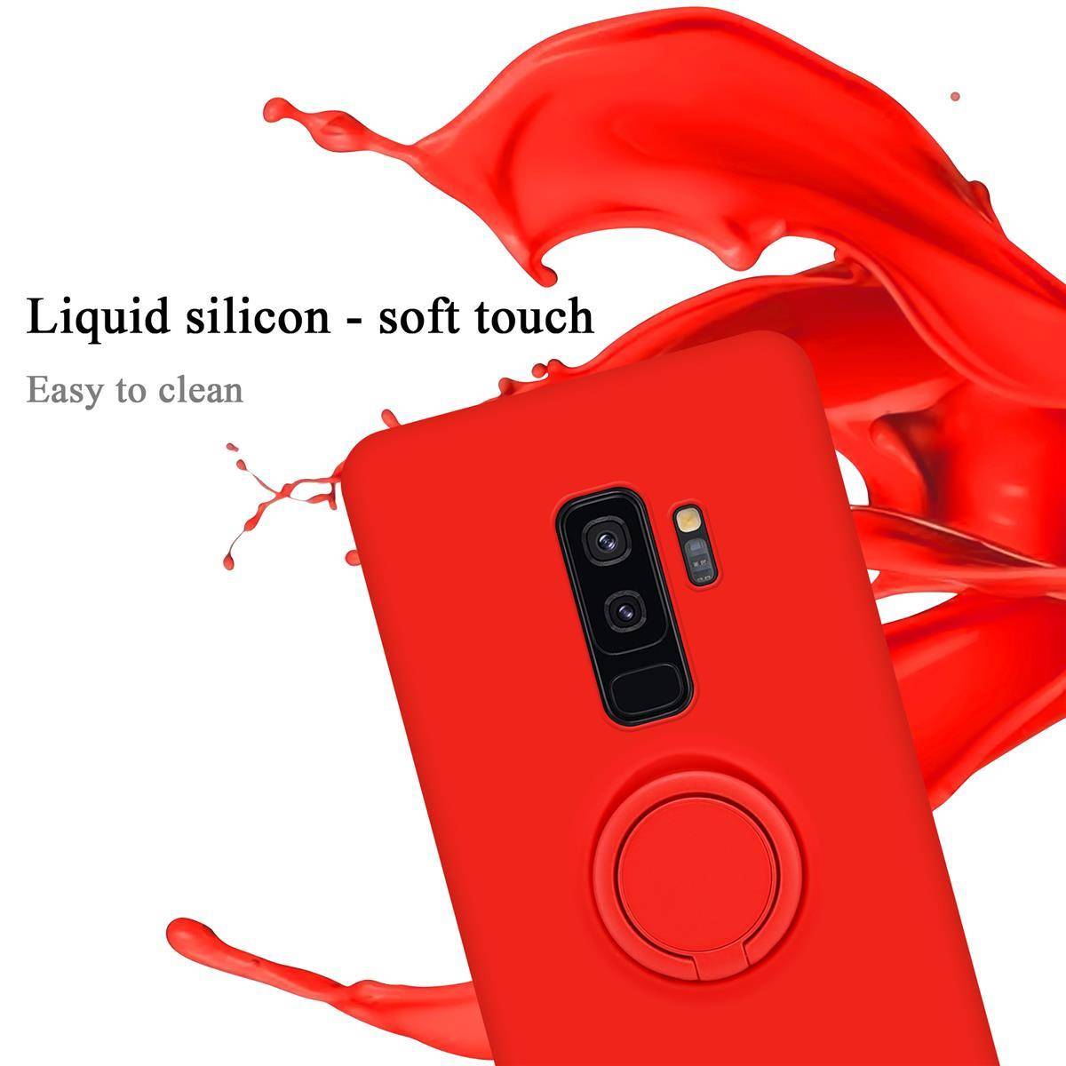 Cadorabo Hülle für Samsung Galaxy S9 PLUS Schutz Hülle in Rot Handyhülle TPU Etui Case Cover