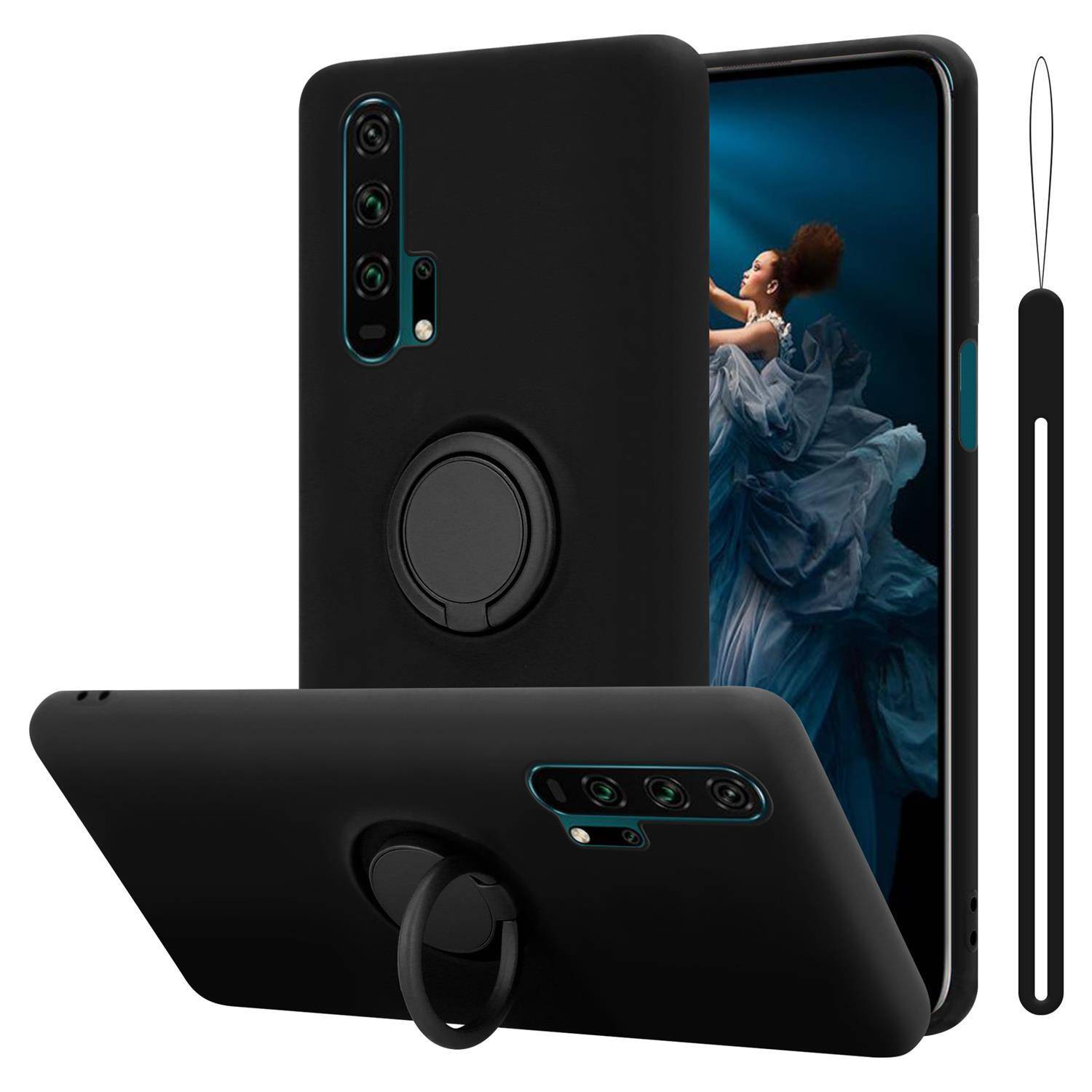 Cadorabo Hülle für Honor 20 PRO Schutz Hülle in Schwarz Handyhülle TPU Etui Case Cover