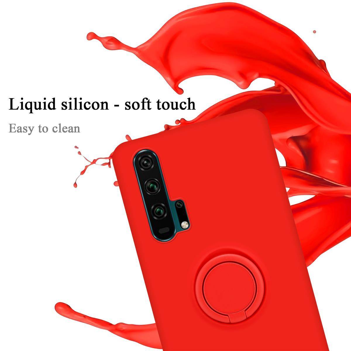 Cadorabo Hülle für Honor 20 PRO Schutz Hülle in Rot Handyhülle TPU Etui Case Cover