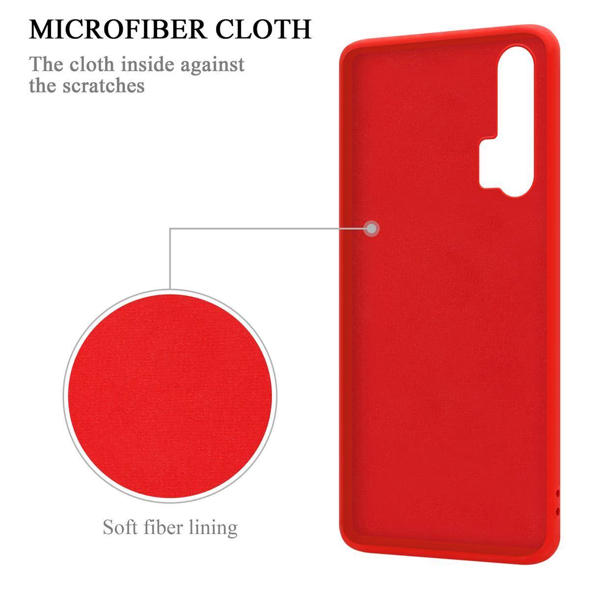 Cadorabo Hülle für Honor 20 PRO Schutz Hülle in Rot Handyhülle TPU Etui Case Cover