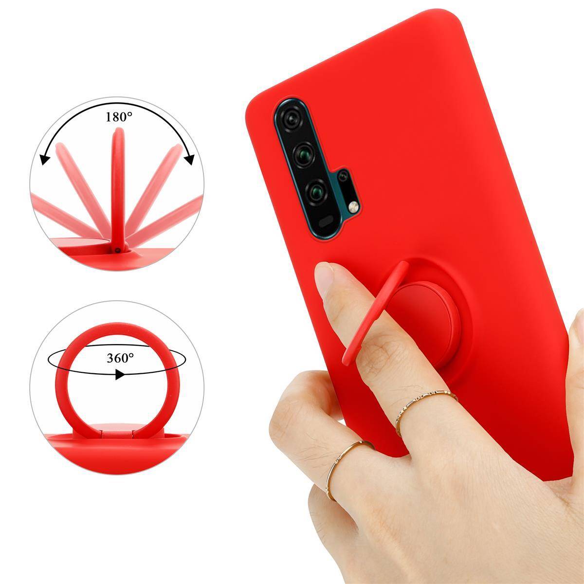 Cadorabo Hülle für Honor 20 PRO Schutz Hülle in Rot Handyhülle TPU Etui Case Cover