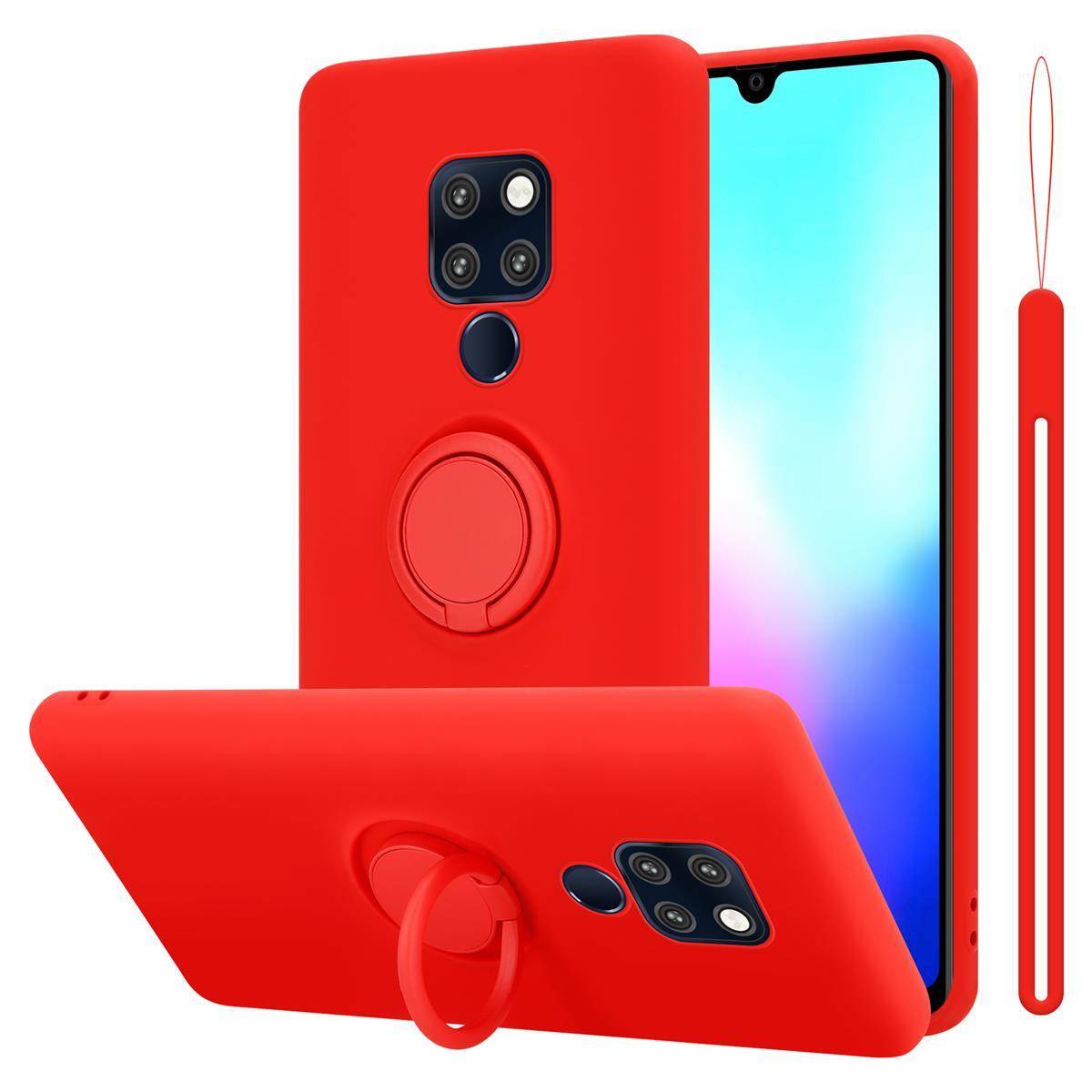 Cadorabo Hülle für Huawei MATE 20 Schutz Hülle in Rot Handyhülle TPU Etui Case Cover