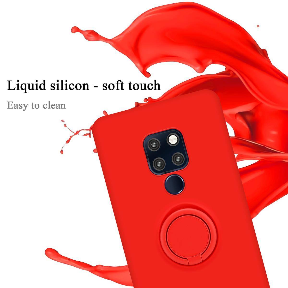 Cadorabo Hülle für Huawei MATE 20 Schutz Hülle in Rot Handyhülle TPU Etui Case Cover