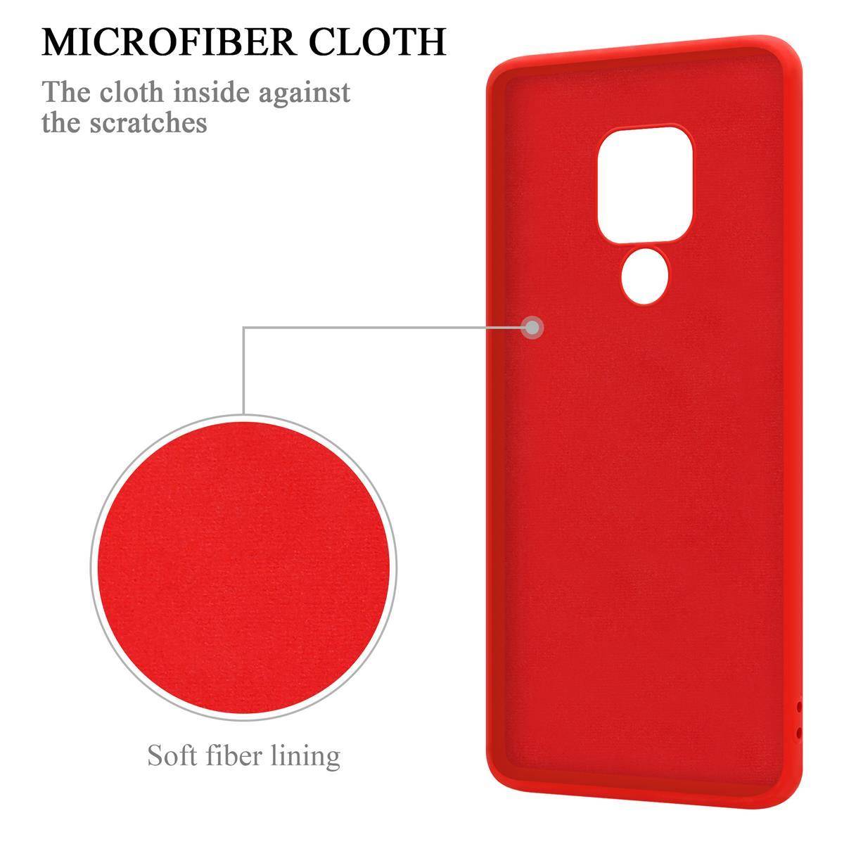 Cadorabo Hülle für Huawei MATE 20 Schutz Hülle in Rot Handyhülle TPU Etui Case Cover