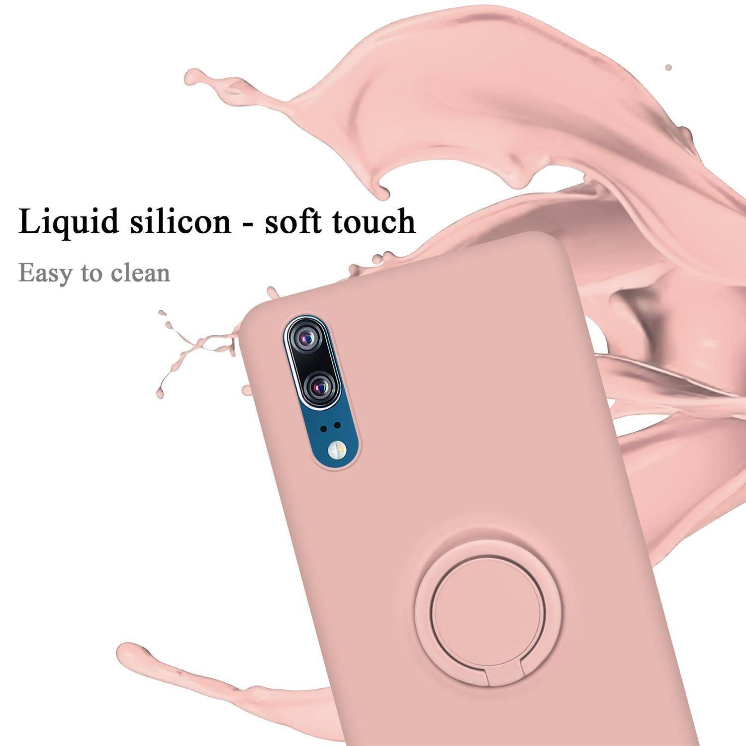 Cadorabo Hülle für Huawei P20 Schutz Hülle in Rosa Handyhülle TPU Etui Case Cover