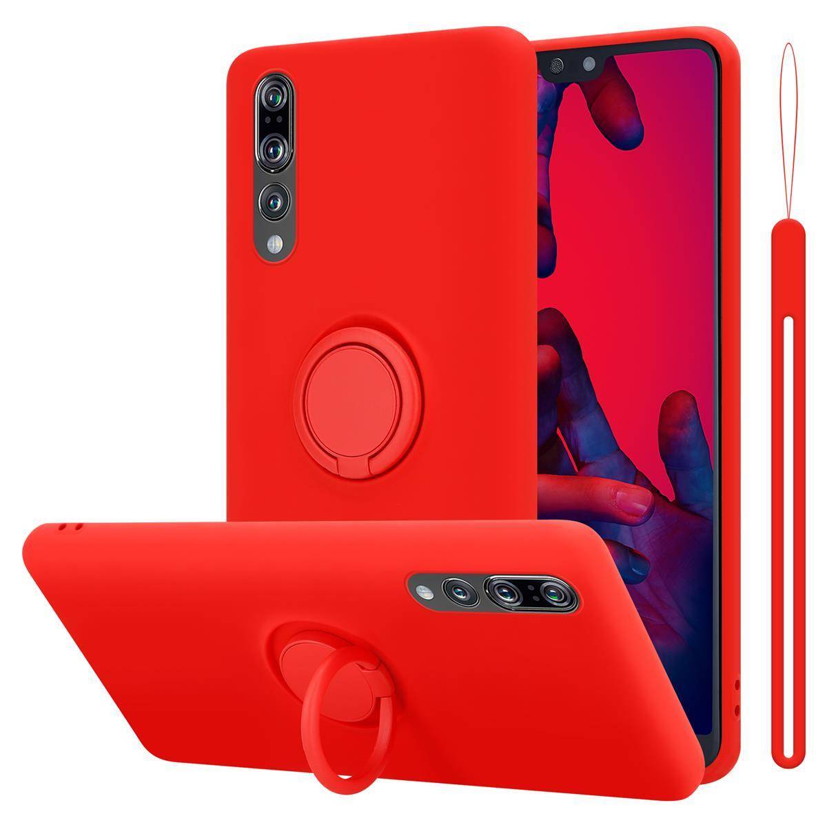 Cadorabo Hülle für Huawei P20 PRO / P20 PLUS Schutz Hülle in Rot Handyhülle TPU Etui Case Cover