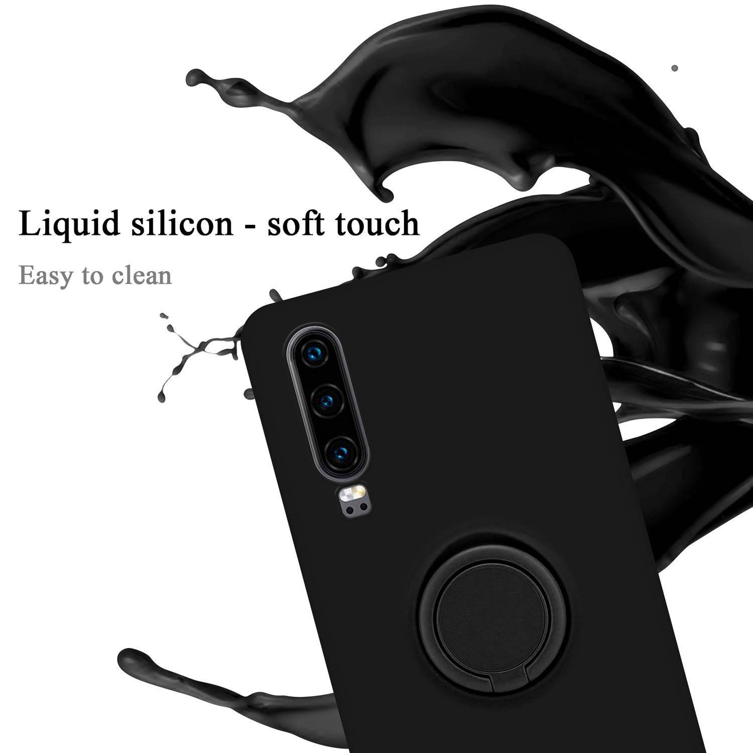 Cadorabo Hülle für Huawei P30 Schutz Hülle in Schwarz Handyhülle TPU Etui Case Cover