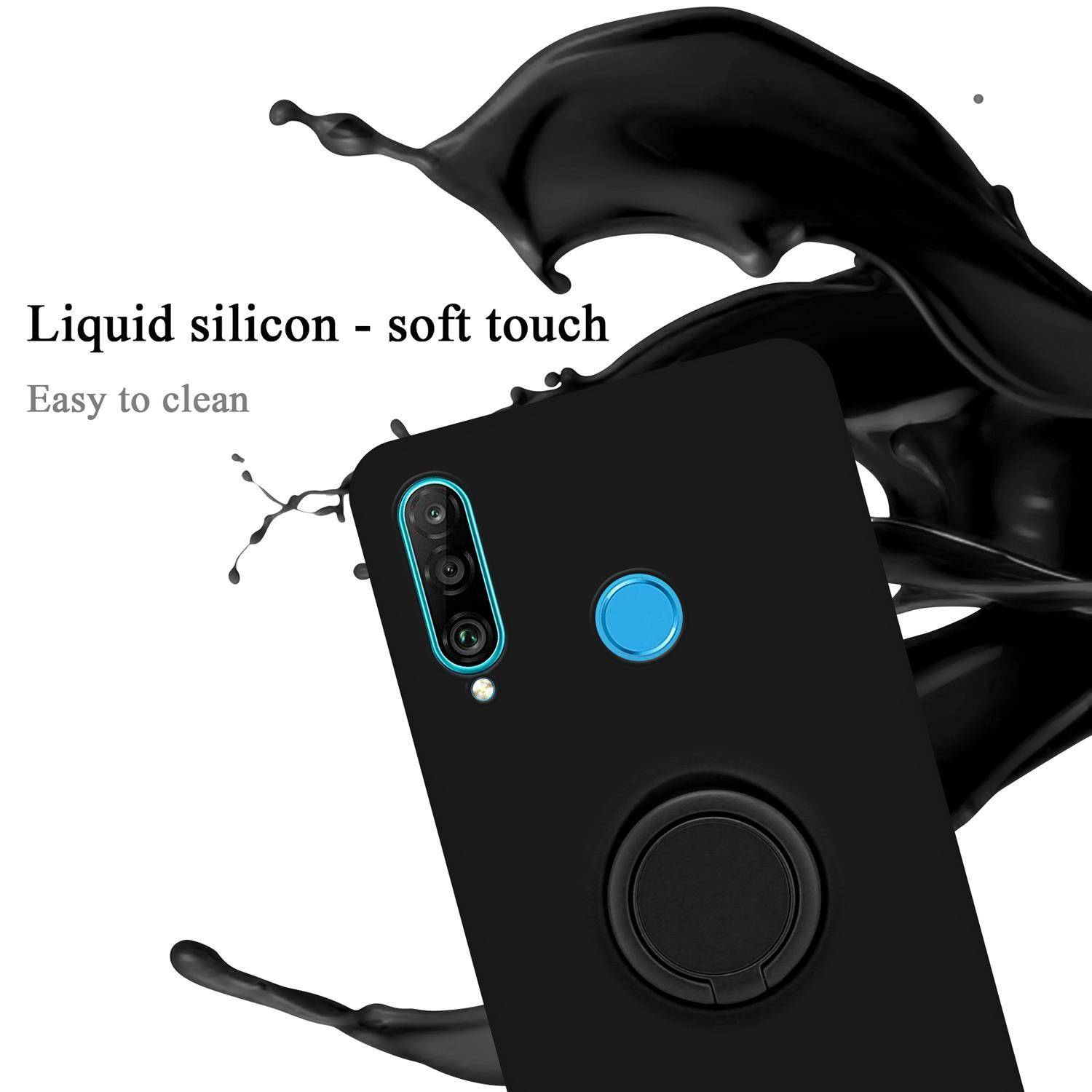 Cadorabo Hülle für Huawei P30 LITE Schutz Hülle in Schwarz Handyhülle TPU Etui Case Cover
