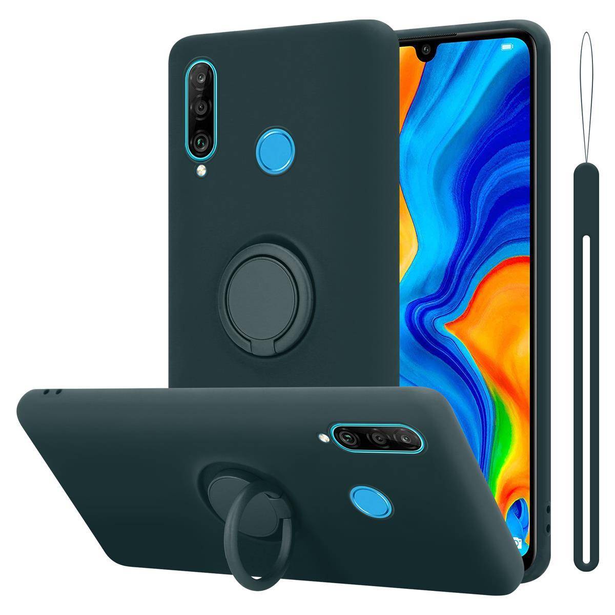 Cadorabo Hülle für Huawei P30 LITE Schutz Hülle in Grün Handyhülle TPU Etui Case Cover