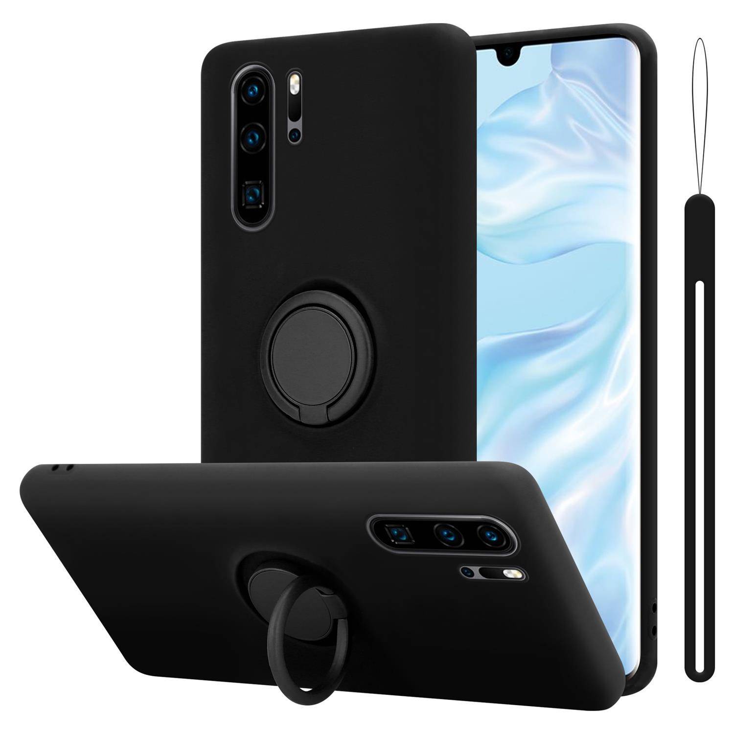 Cadorabo Hülle für Huawei P30 PRO Schutz Hülle in Schwarz Handyhülle TPU Etui Case Cover