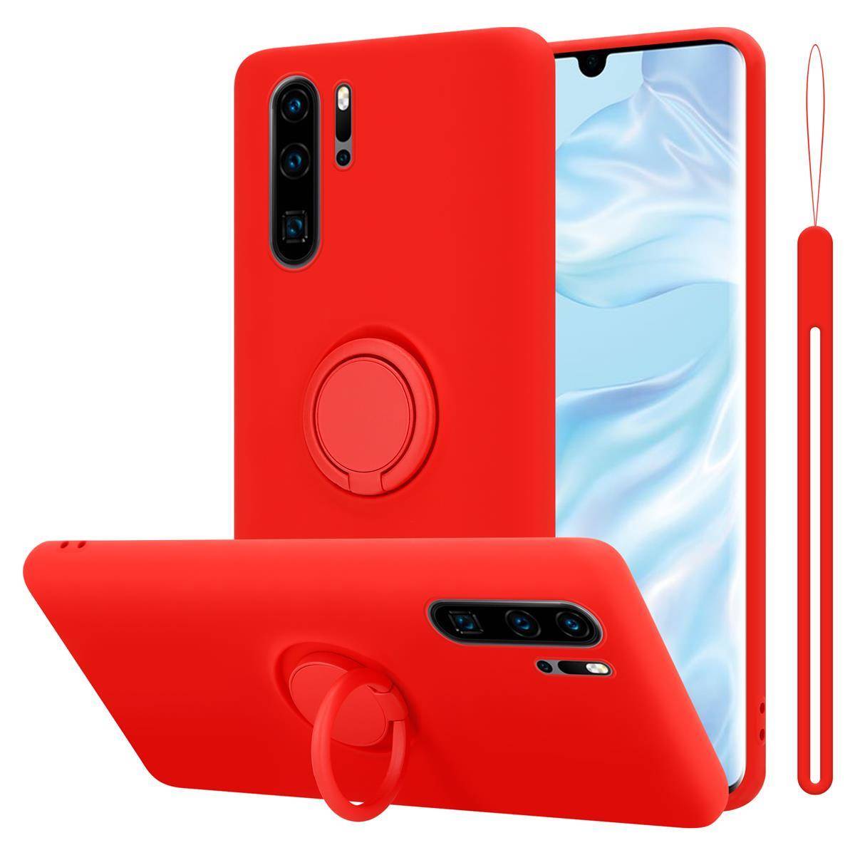 Cadorabo Hülle für Huawei P30 PRO Schutz Hülle in Rot Handyhülle TPU Etui Case Cover