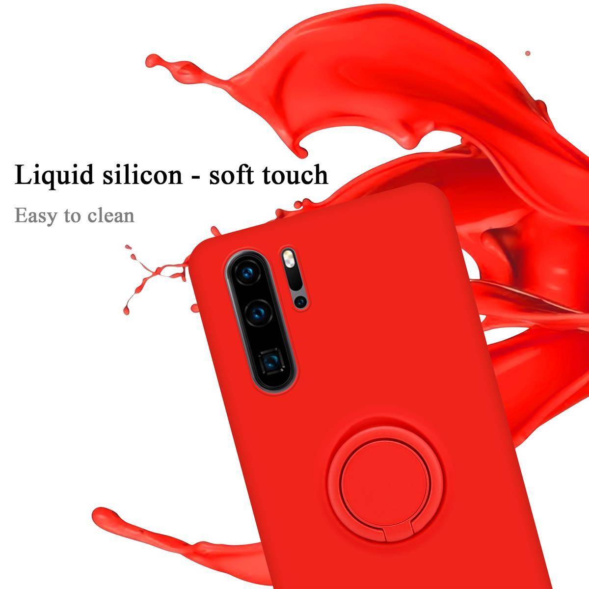Cadorabo Hülle für Huawei P30 PRO Schutz Hülle in Rot Handyhülle TPU Etui Case Cover