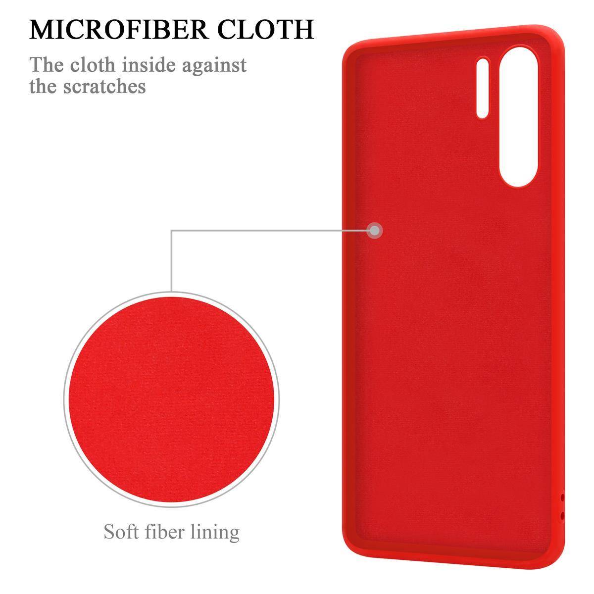 Cadorabo Hülle für Huawei P30 PRO Schutz Hülle in Rot Handyhülle TPU Etui Case Cover
