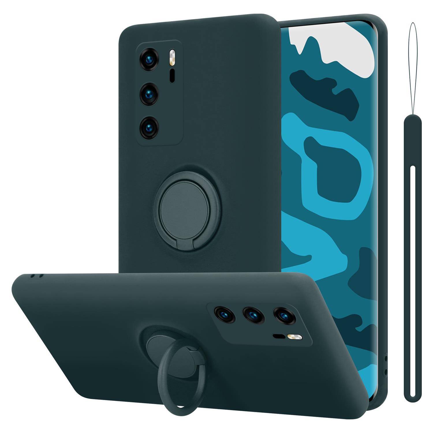 Cadorabo Hülle für Huawei P40 Schutz Hülle in Grün Handyhülle TPU Etui Case Cover