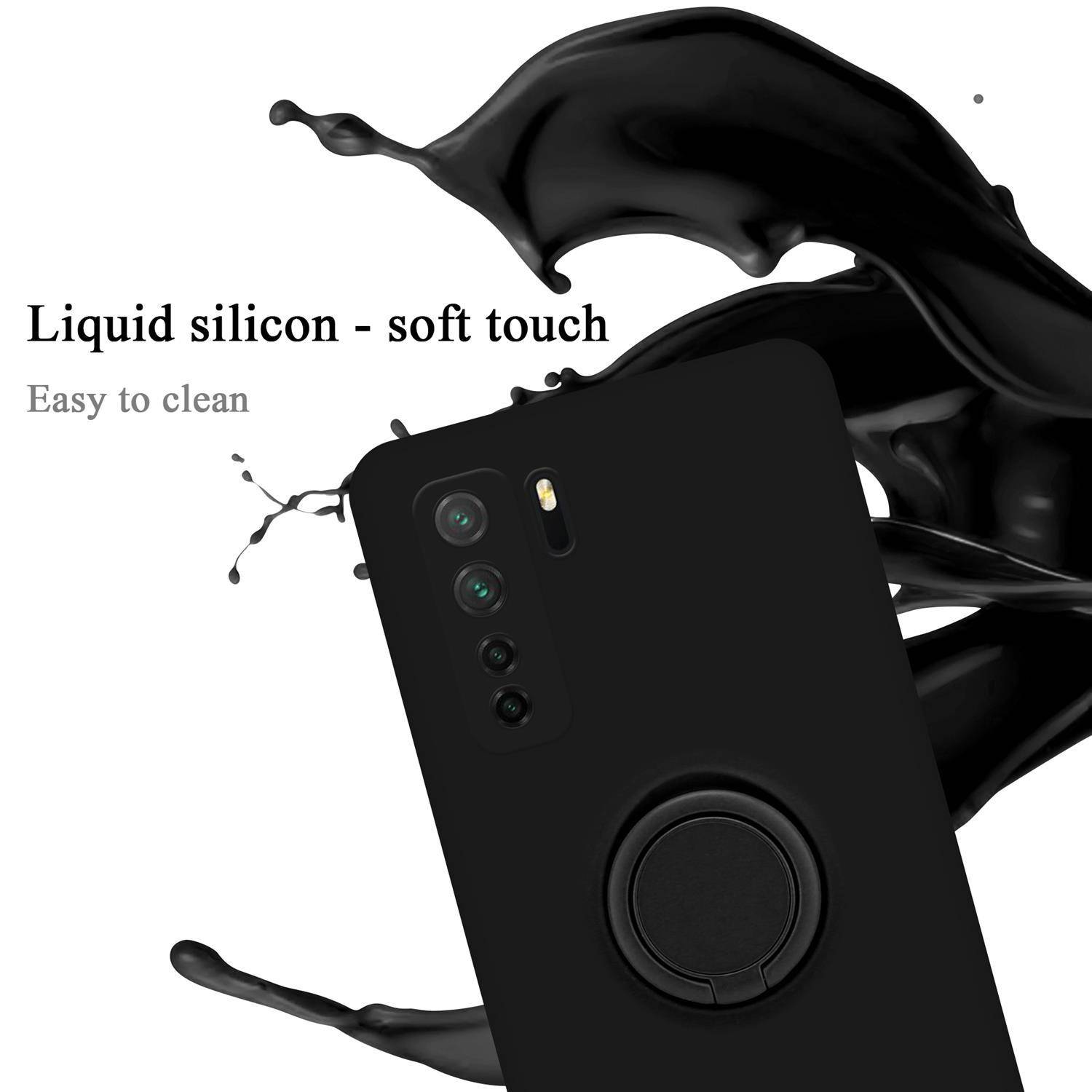 Cadorabo Hülle für Huawei NOVA 6 SE / P40 LITE / NOVA 7i Schutz Hülle in Schwarz Handyhülle TPU Etui Case Cover