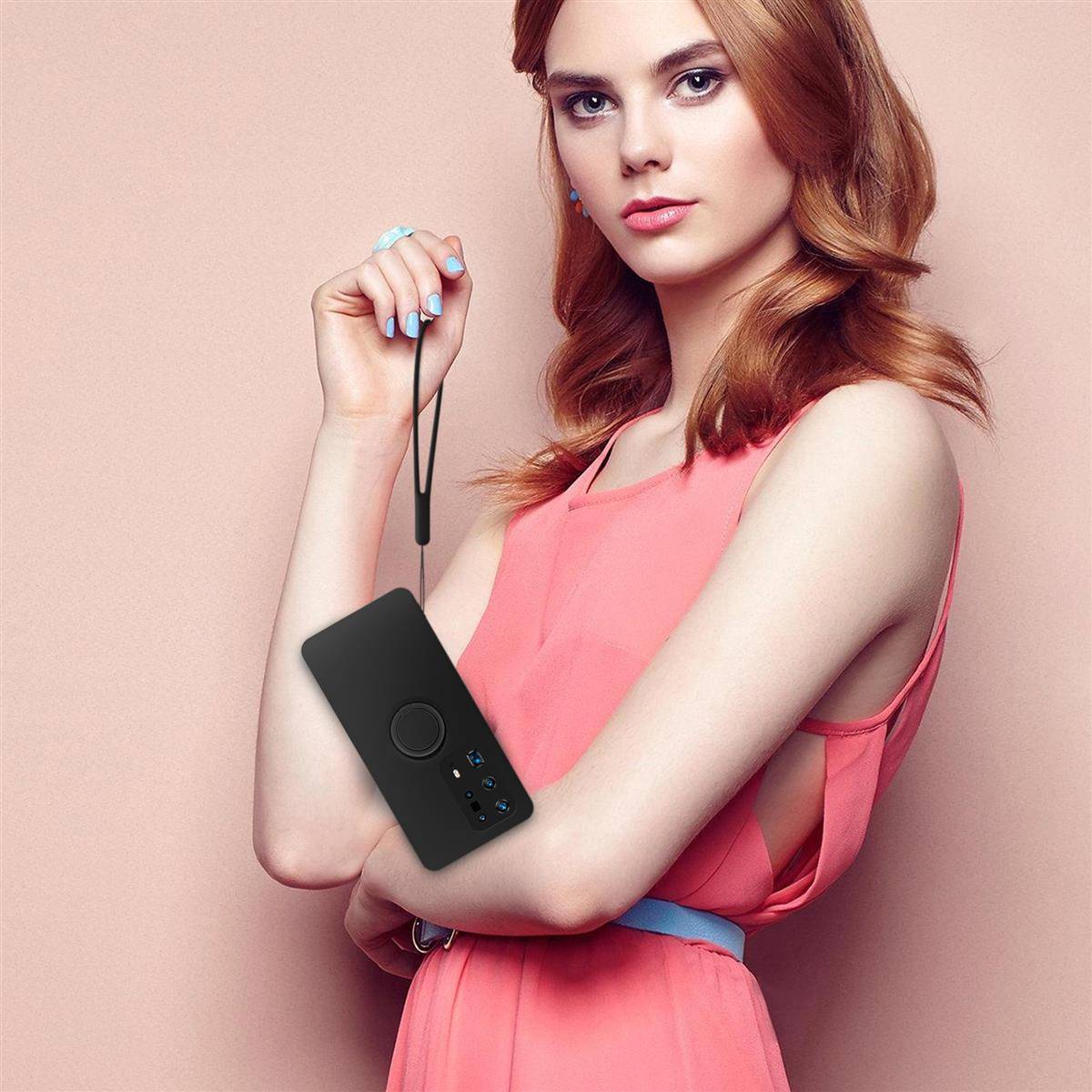 Cadorabo Hülle für Huawei P40 PRO / P40 PRO+ Schutz Hülle in Schwarz Handyhülle TPU Etui Case Cover