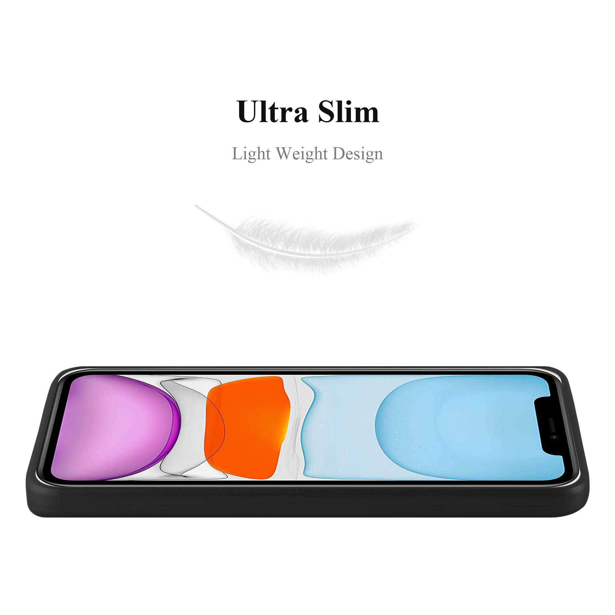 Cadorabo Schutzhülle für Apple iPhone 11 Hülle in Schwarz Handyhülle TPU Silikon Etui Cover Case