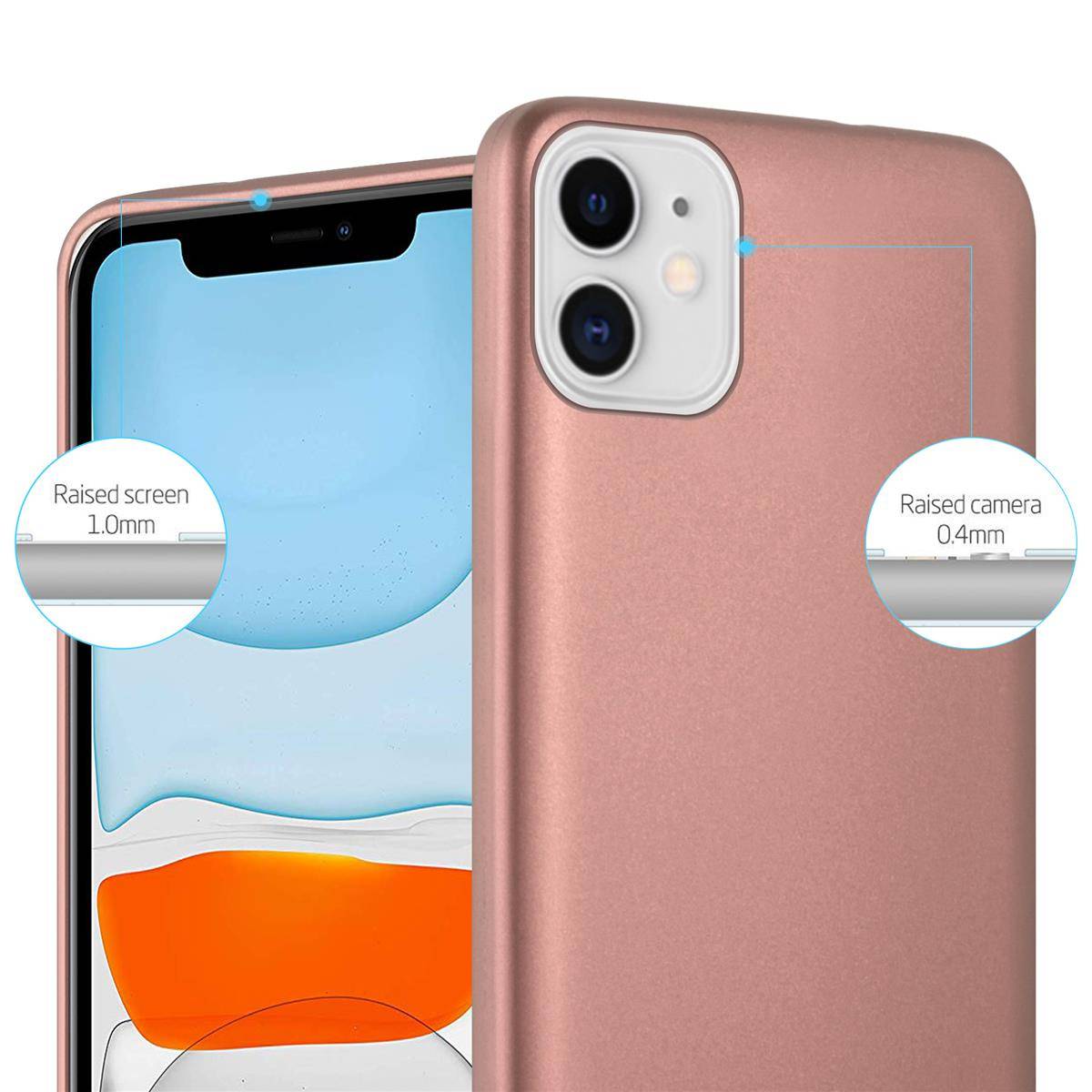 Cadorabo Schutzhülle für Apple iPhone 11 Hülle in Rosa Handyhülle TPU Silikon Etui Cover Case