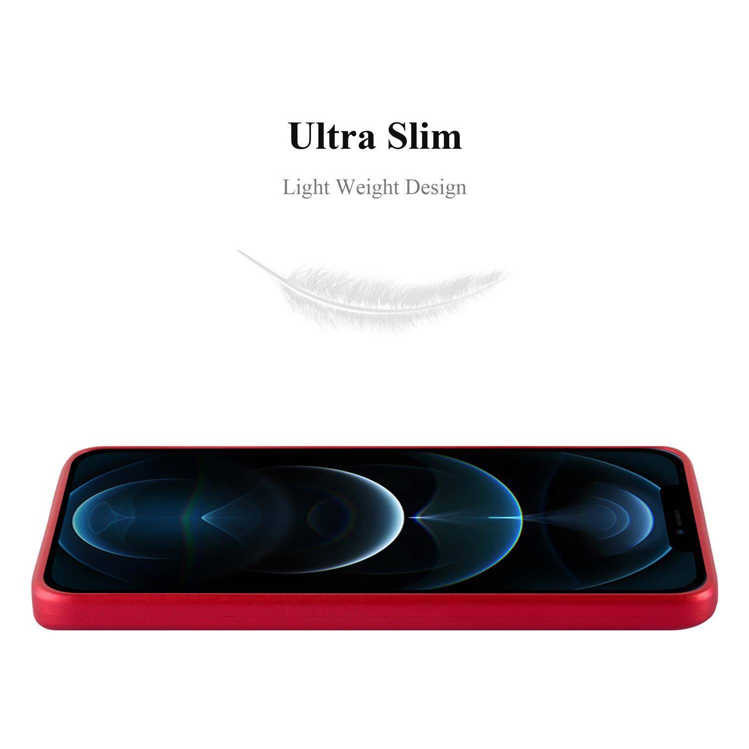 Cadorabo Schutzhülle für Apple iPhone 12 / 12 PRO Hülle in Rot Handyhülle TPU Silikon Etui Cover Case
