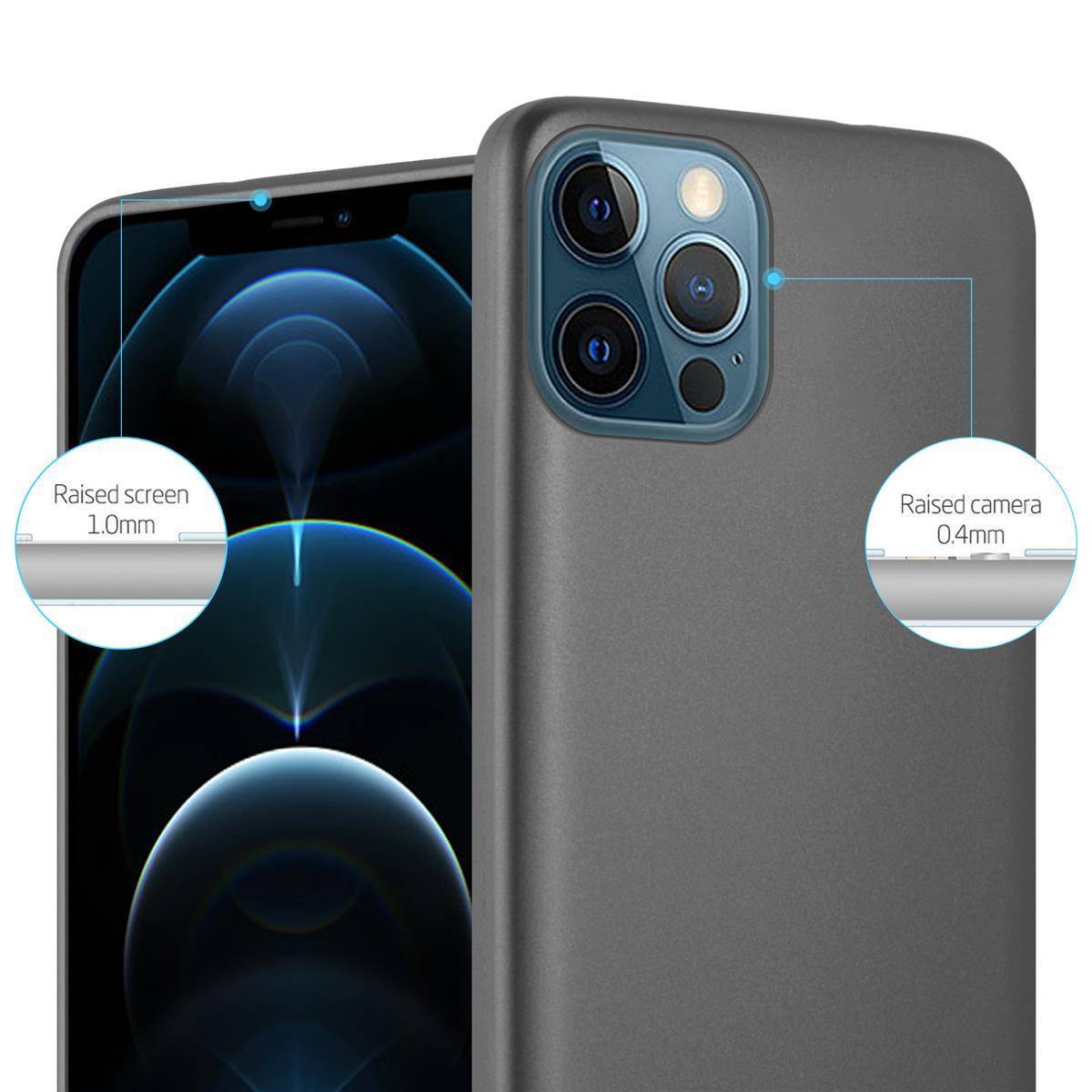 Cadorabo Schutzhülle für Apple iPhone 12 / 12 PRO Hülle in Grau Handyhülle TPU Silikon Etui Cover Case