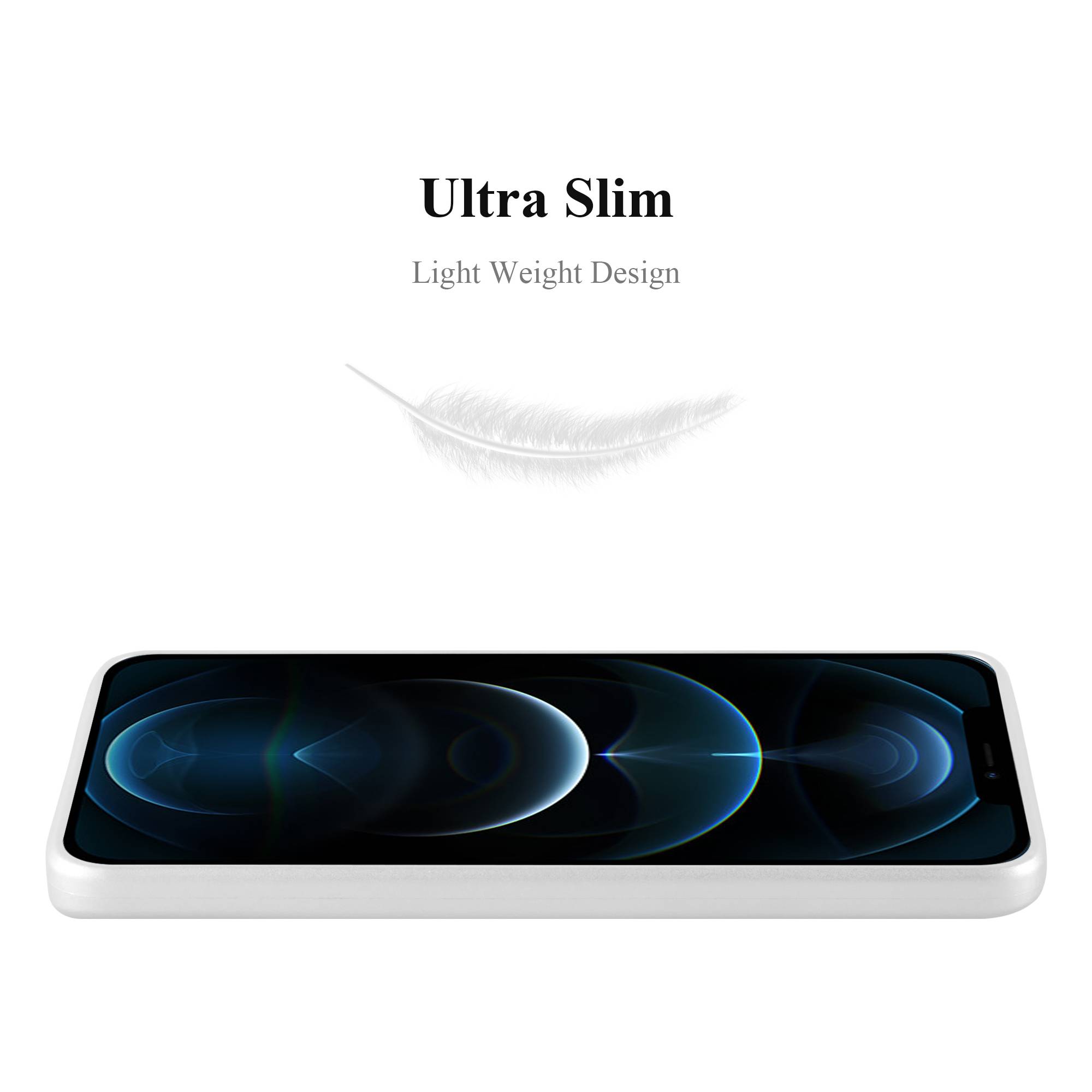 Cadorabo Schutzhülle für Apple iPhone 12 / 12 PRO Hülle in Silber Handyhülle TPU Silikon Etui Cover Case