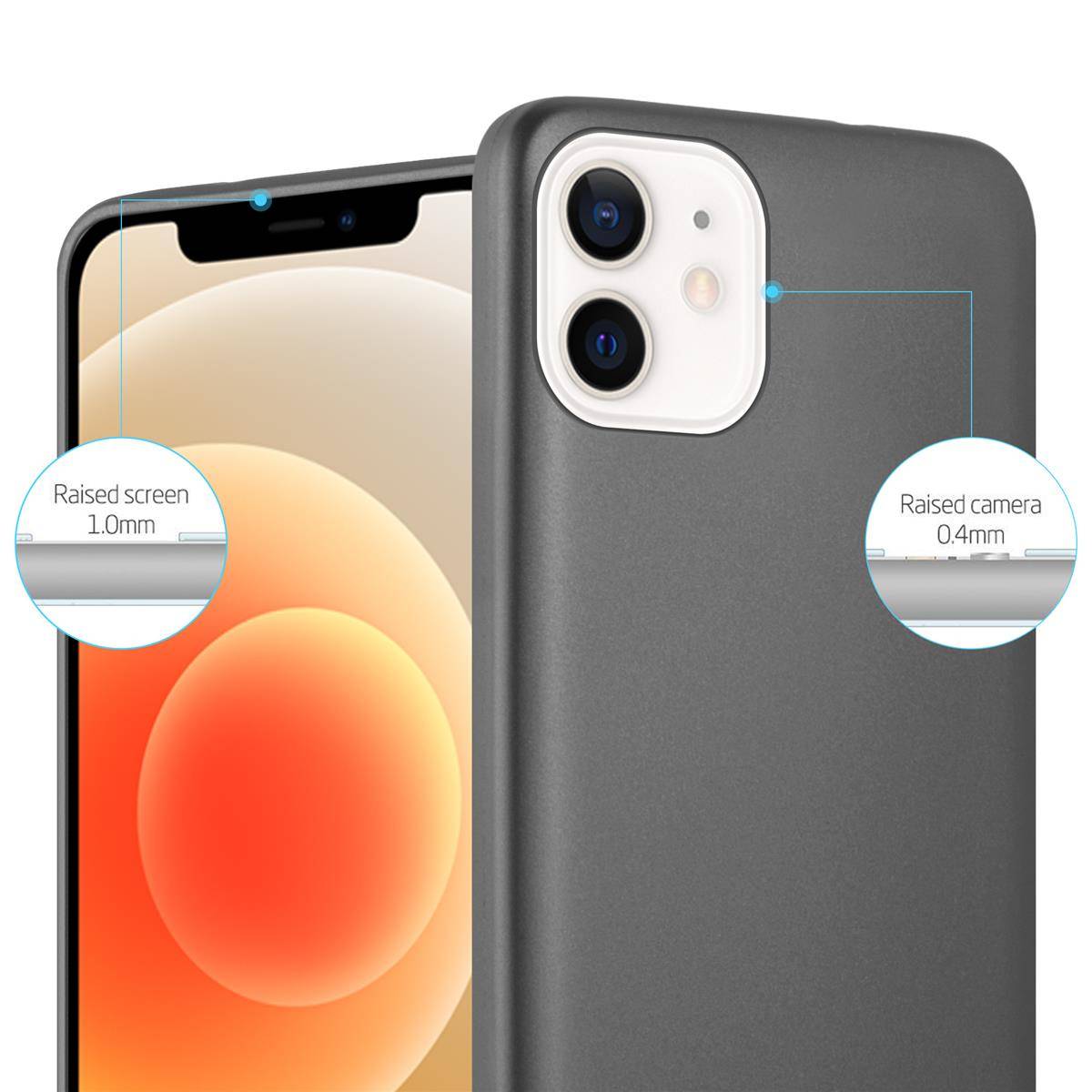 Cadorabo Schutzhülle für Apple iPhone 12 MINI Hülle in Grau Handyhülle TPU Silikon Etui Cover Case