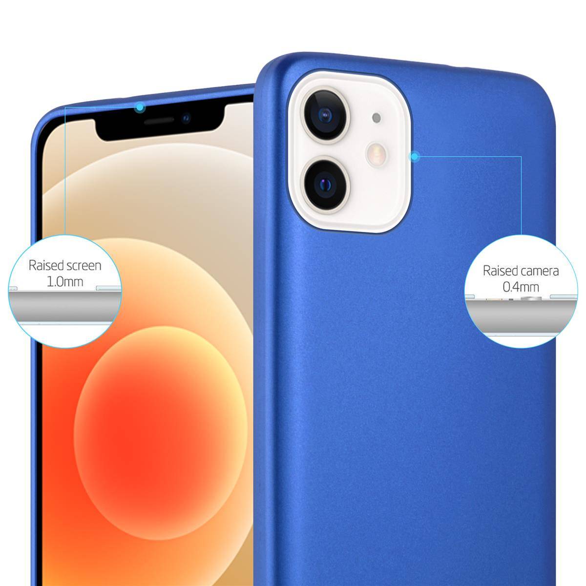 Cadorabo Schutzhülle für Apple iPhone 12 MINI Hülle in Blau Handyhülle TPU Silikon Etui Cover Case
