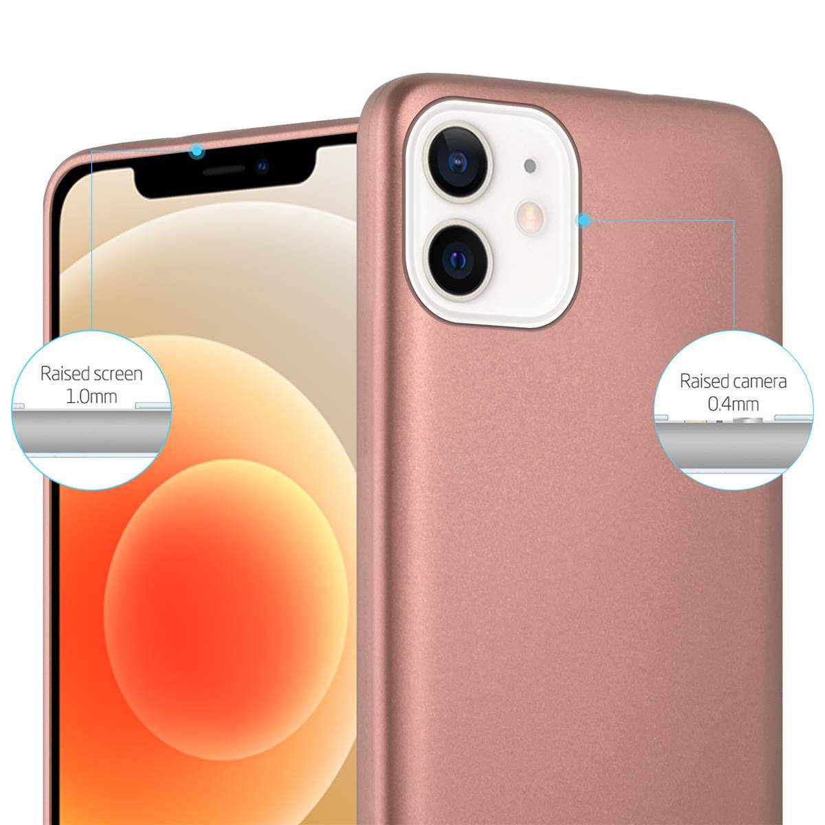 Cadorabo Schutzhülle für Apple iPhone 12 MINI Hülle in Rosa Handyhülle TPU Silikon Etui Cover Case