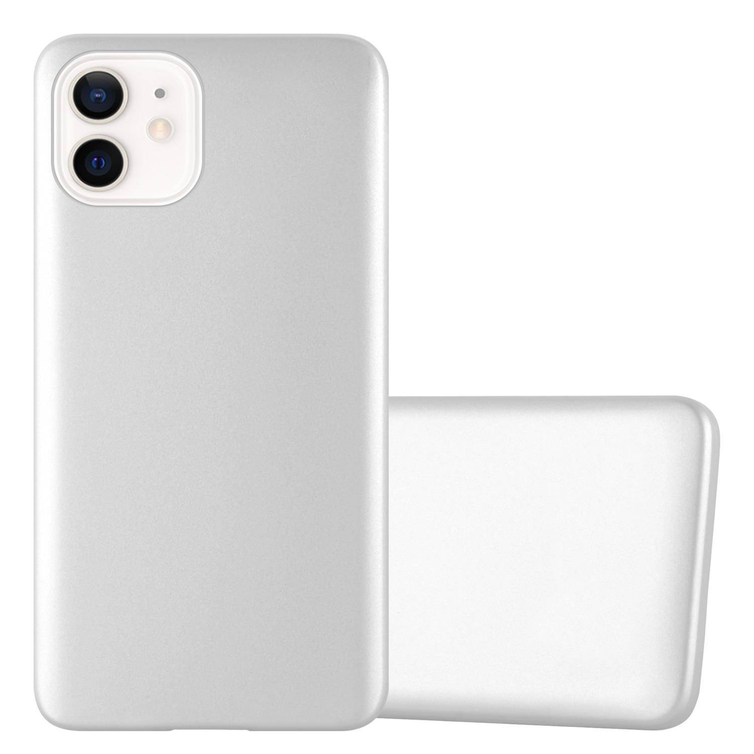 Cadorabo Schutzhülle für Apple iPhone 12 MINI Hülle in Silber Handyhülle TPU Silikon Etui Cover Case