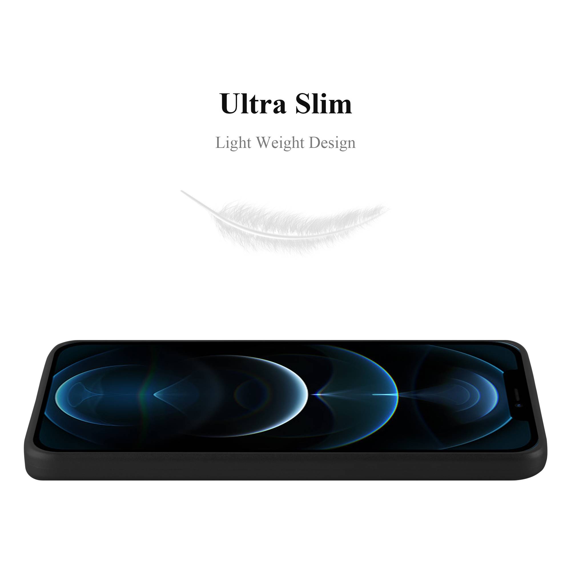 Cadorabo Schutzhülle für Apple iPhone 12 PRO MAX Hülle in Schwarz Handyhülle TPU Silikon Etui Cover Case