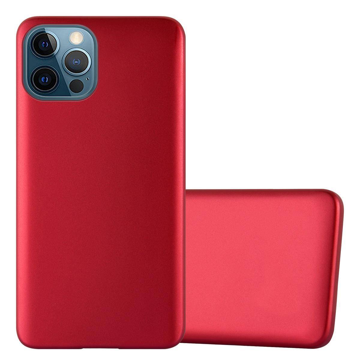 Cadorabo Schutzhülle für Apple iPhone 12 PRO MAX Hülle in Rot Handyhülle TPU Silikon Etui Cover Case