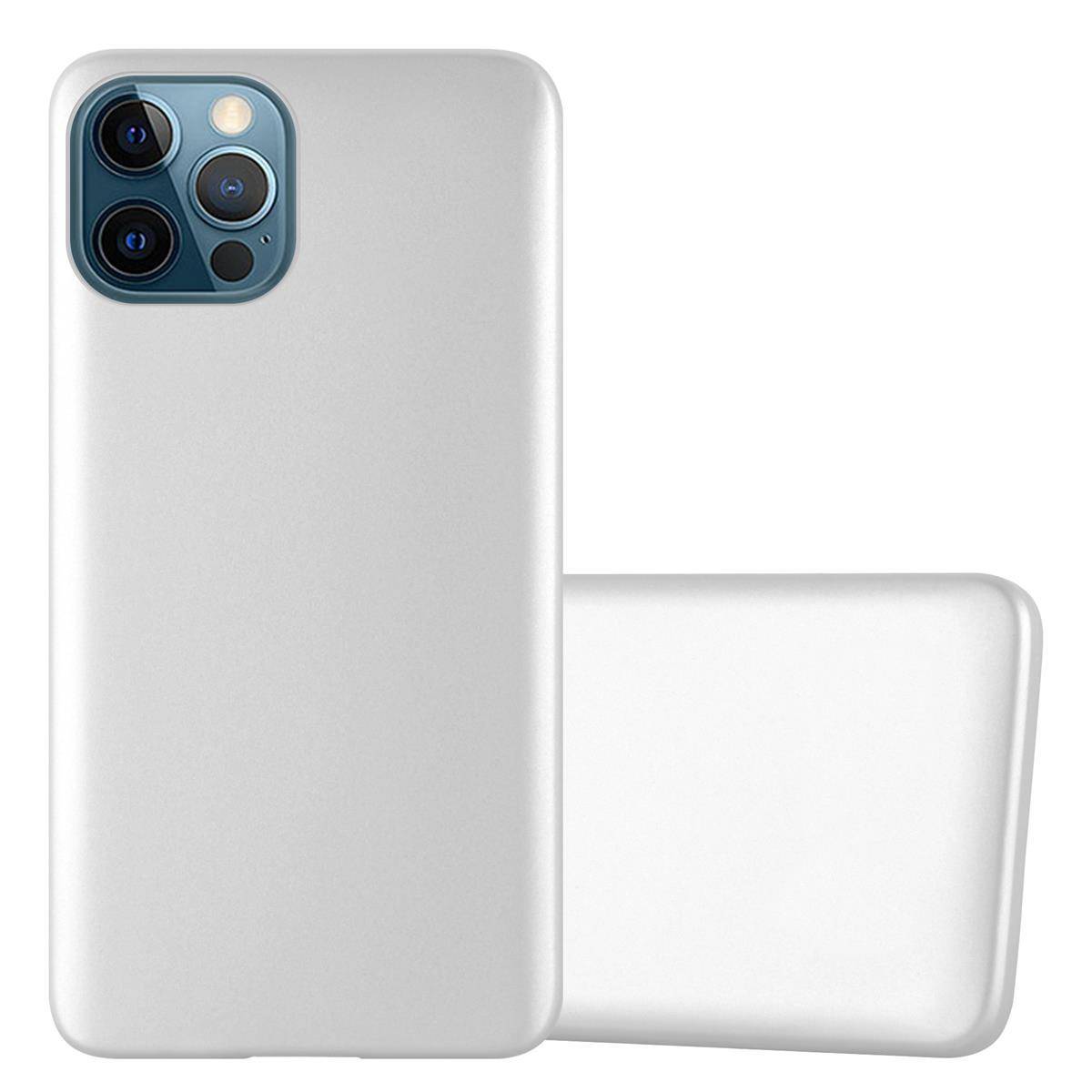 Cadorabo Schutzhülle für Apple iPhone 12 PRO MAX Hülle in Silber Handyhülle TPU Silikon Etui Cover Case