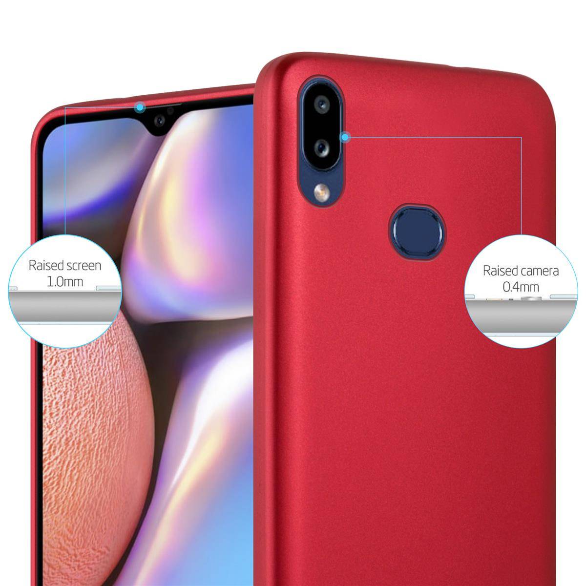 Cadorabo Schutzhülle für Samsung Galaxy A10s / M01s Hülle in Rot Handyhülle TPU Silikon Etui Cover Case