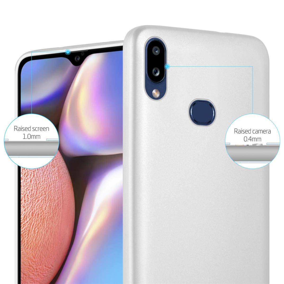 Cadorabo Schutzhülle für Samsung Galaxy A10s / M01s Hülle in Silber Handyhülle TPU Silikon Etui Cover Case