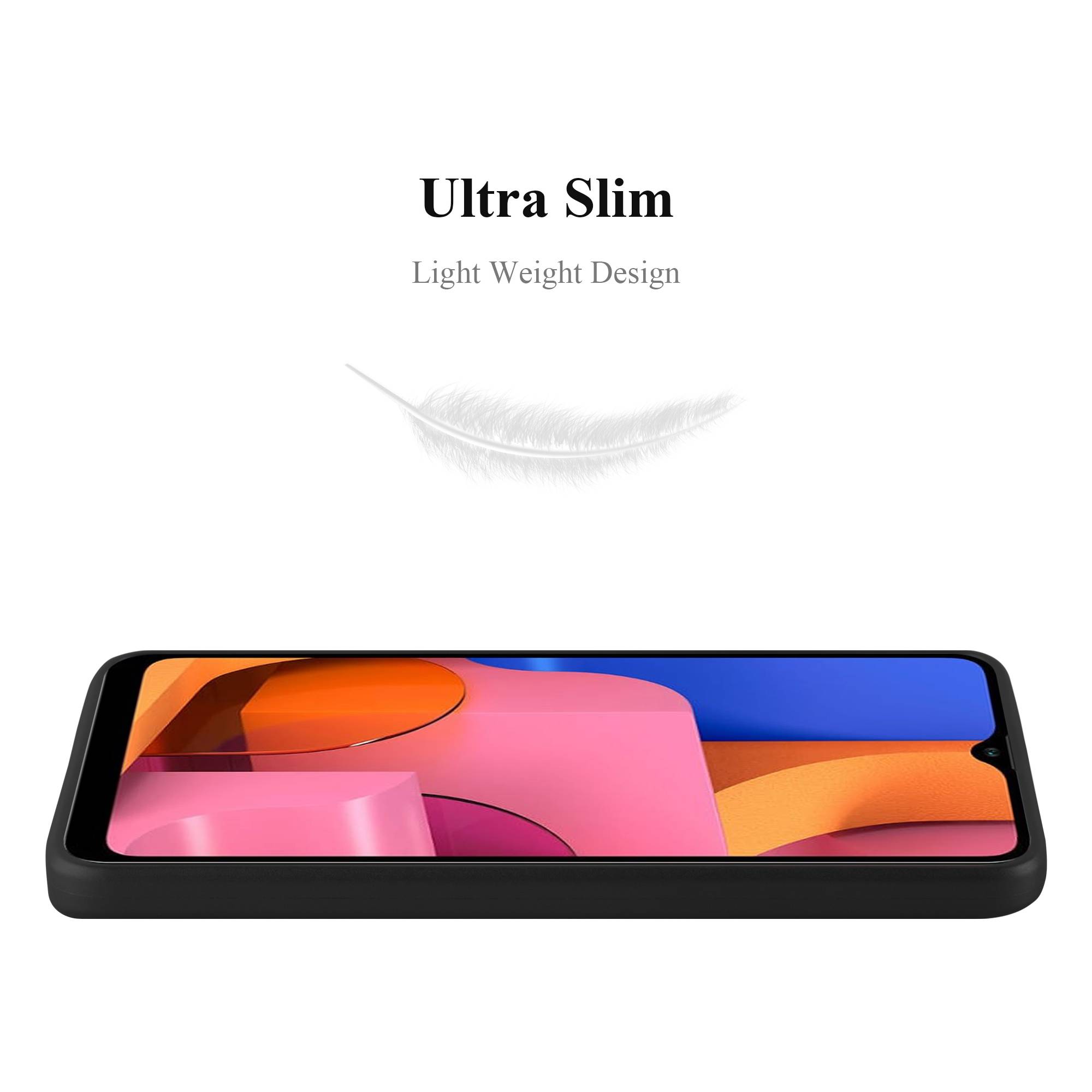 Cadorabo Schutzhülle für Samsung Galaxy A20s Hülle in Schwarz Handyhülle TPU Silikon Etui Cover Case