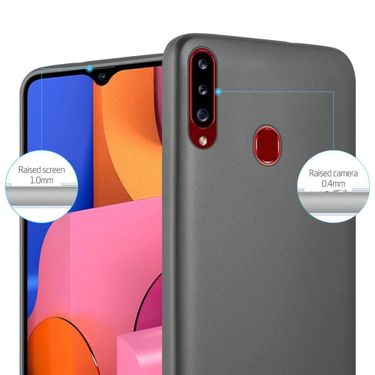 Cadorabo Schutzhülle für Samsung Galaxy A20s Hülle in Grau Handyhülle TPU Silikon Etui Cover Case