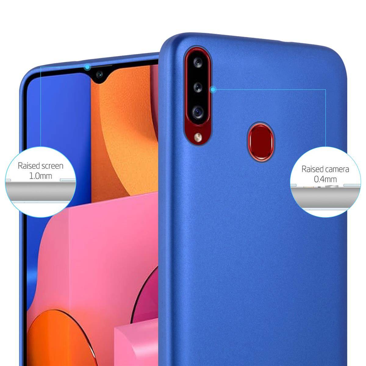 Cadorabo Schutzhülle für Samsung Galaxy A20s Hülle in Blau Handyhülle TPU Silikon Etui Cover Case