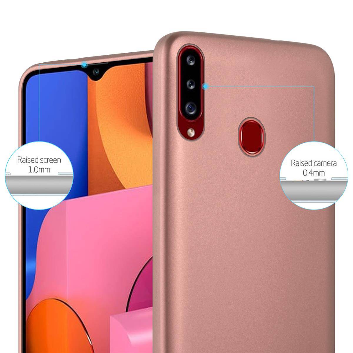 Cadorabo Schutzhülle für Samsung Galaxy A20s Hülle in Rosa Handyhülle TPU Silikon Etui Cover Case