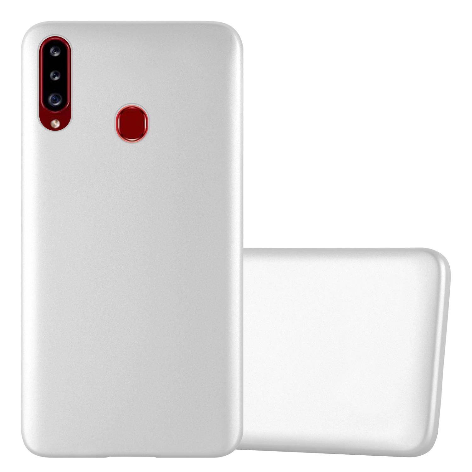 Cadorabo Schutzhülle für Samsung Galaxy A20s Hülle in Silber Handyhülle TPU Silikon Etui Cover Case