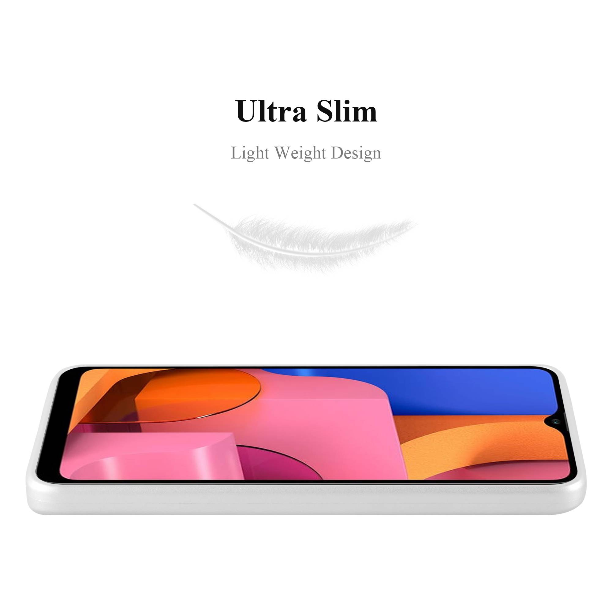 Cadorabo Schutzhülle für Samsung Galaxy A20s Hülle in Silber Handyhülle TPU Silikon Etui Cover Case