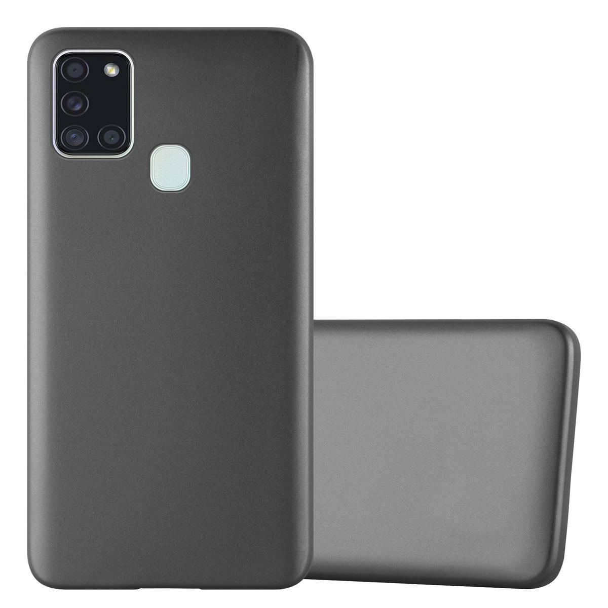 Cadorabo Schutzhülle für Samsung Galaxy A21s Hülle in Grau Handyhülle TPU Silikon Etui Cover Case