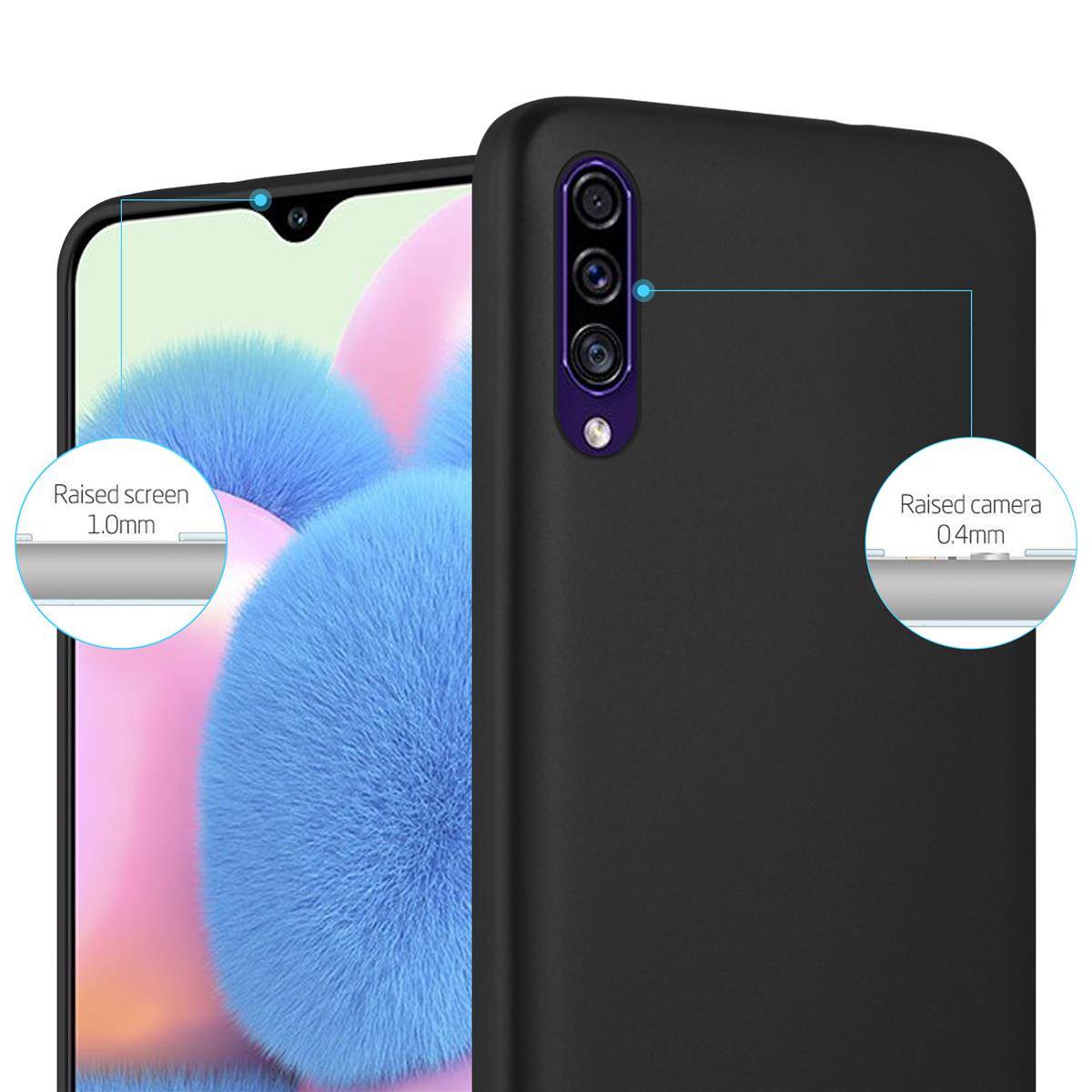 Cadorabo Schutzhülle für Samsung Galaxy A50 4G / A50s / A30s Hülle in Schwarz Handyhülle TPU Silikon Etui Cover Case