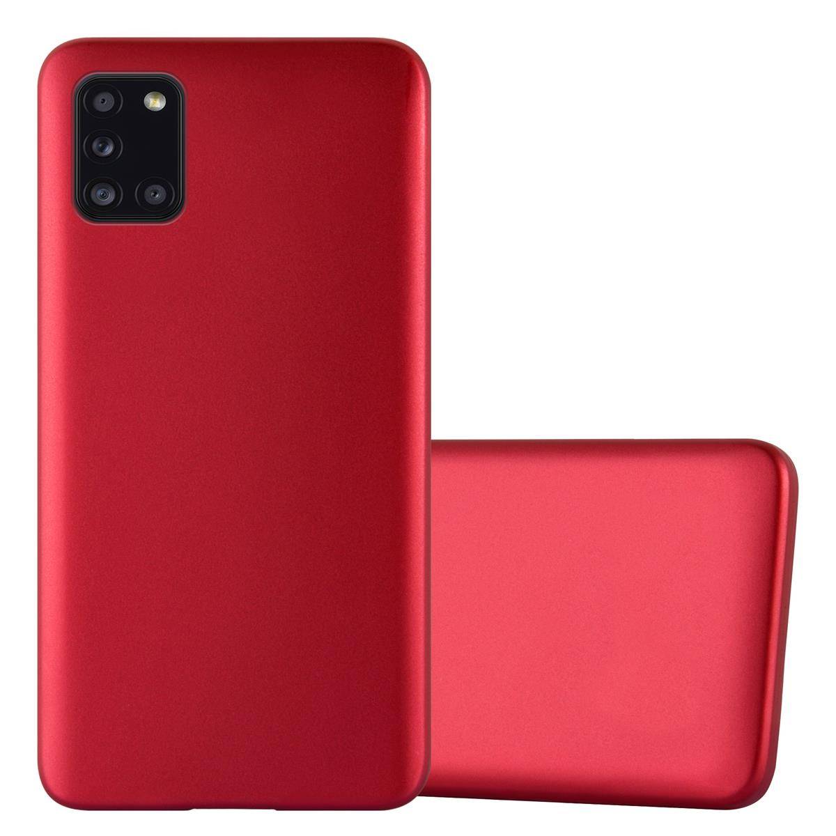 Cadorabo Schutzhülle für Samsung Galaxy A31 Hülle in Rot Handyhülle TPU Silikon Etui Cover Case