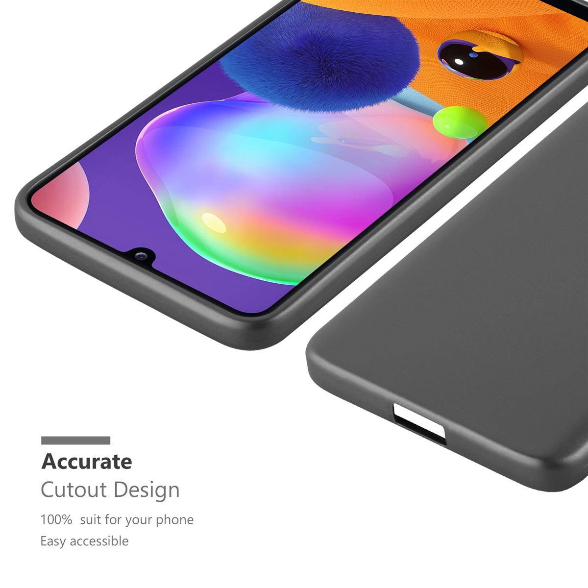 Cadorabo Schutzhülle für Samsung Galaxy A31 Hülle in Grau Handyhülle TPU Silikon Etui Cover Case