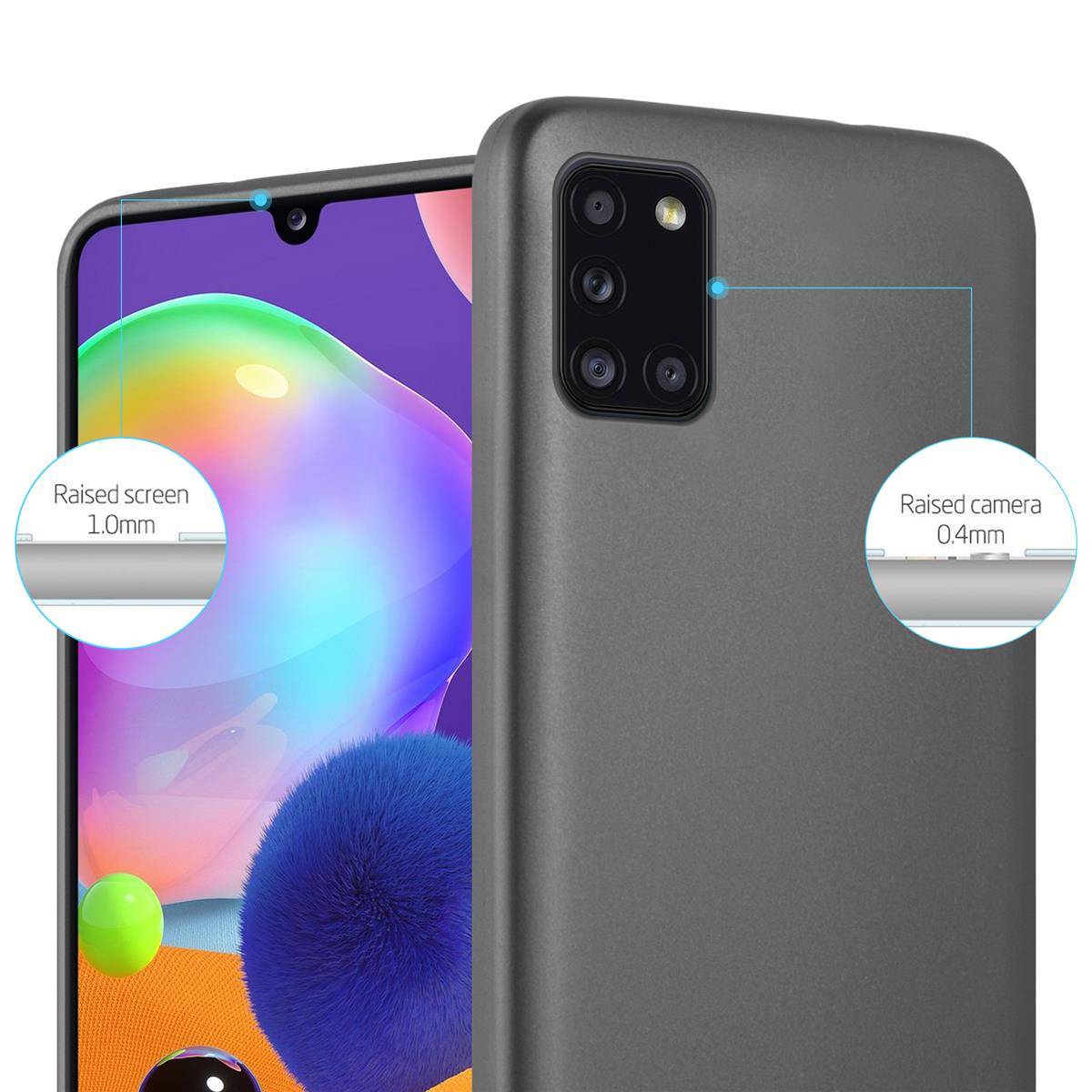 Cadorabo Schutzhülle für Samsung Galaxy A31 Hülle in Grau Handyhülle TPU Silikon Etui Cover Case