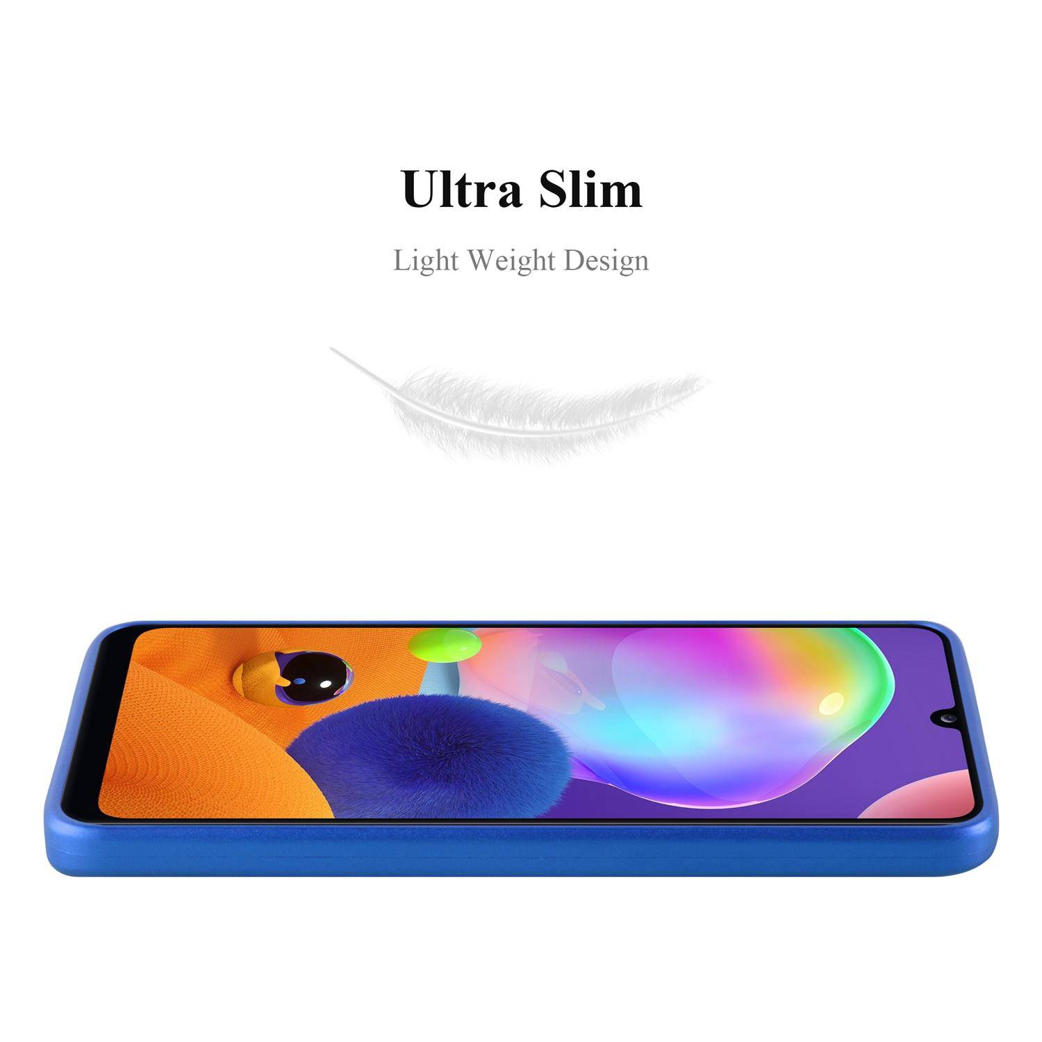 Cadorabo Schutzhülle für Samsung Galaxy A31 Hülle in Blau Handyhülle TPU Silikon Etui Cover Case