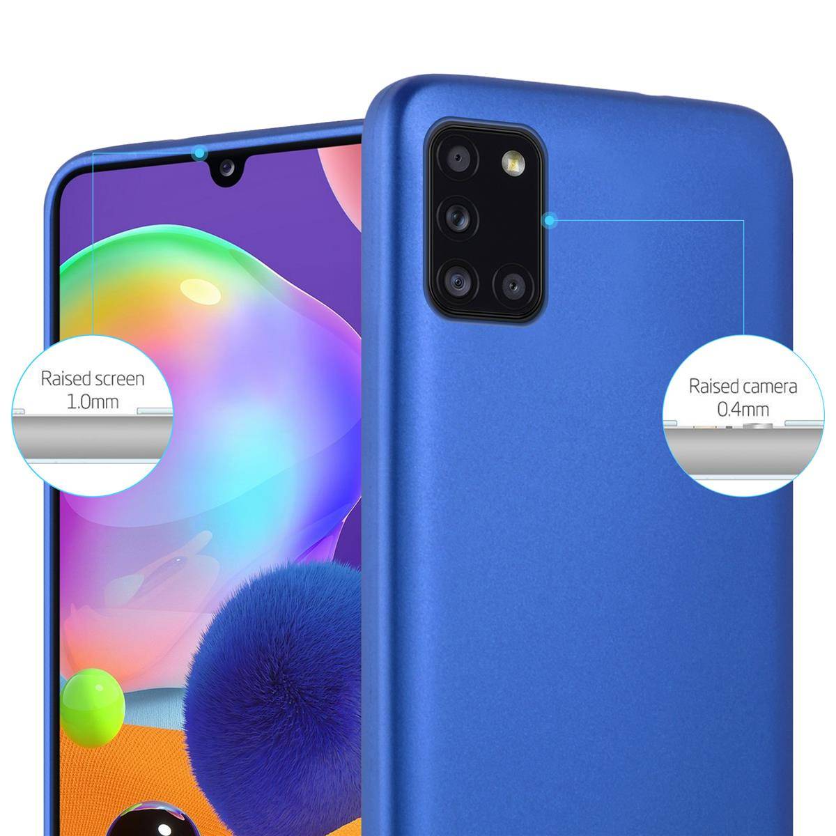 Cadorabo Schutzhülle für Samsung Galaxy A31 Hülle in Blau Handyhülle TPU Silikon Etui Cover Case